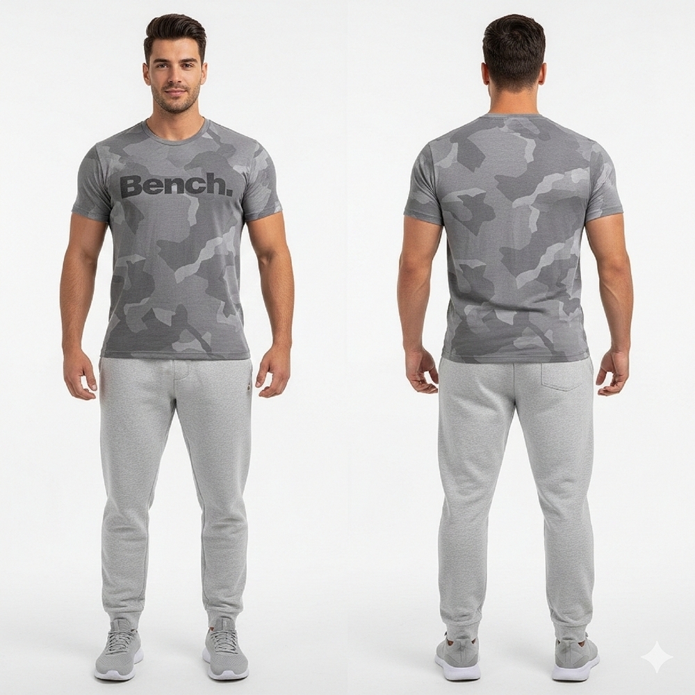 BENCH Camo Logo T-shirt Round neck- M (Fits like S)